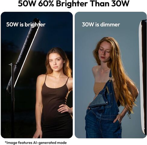 Ulanzi UA50 50W Inflatable Tube Light, Bi-Color LED, 2700K-6500K Foldable | Magnetic, 5200Lux CRI 95+, Portable+Hand Air Blower, Photography Lighting for Vlog, YouTube, TikTok Livestream Fill Light in Kuwait