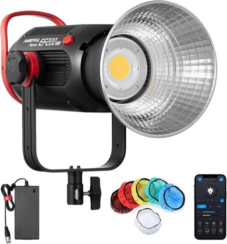 AMBITFUL EF200 Aurora 200W COB LED Video Light, 5600K Daylight Fill Light, CRI 95+/TLCI 97+, 6 FX Effects, Wireless App Control, Quiet Mode, Professional Photography Lighting for Studio Light | CRI 95+, Inflatable 60cm Stick Light, Built-in 18.5Wh Battery in Kuwait
