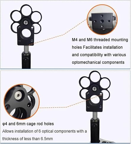 Filter Wheel for Telescope, 1 Inch Filter Wheel, Cage-Type Coaxial 6-Position Filter Wheel Holder, Threaded Interface, Planetary Moon Nebula Observation in Kuwait
