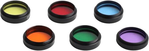 6pcs Telescope Nebula Filters 1.25inch with Storage Box, Metal Frame Multi-Coated Lens Set for Astronomy Lunar Planetary Observation and Astrophotography in Kuwait