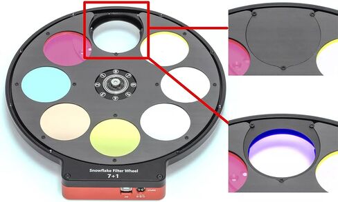 WandererAstro SFW36 Motorized Filter Wheel, 8-Slot 36mm Electronic Telescope Filter Wheel for Astrophotography, 14mm Low Profile with Light Blocking Ring (8 Slot 36mm/14mm) in Kuwait