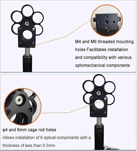 6-Position 1 Inch Telescope Filter Wheel, Cage-Type Coaxial Filter Holder with M4/m6 Threaded Interface, Aluminum Alloy Filter Wheel for Moon, Planet and Nebula Observation in Kuwait