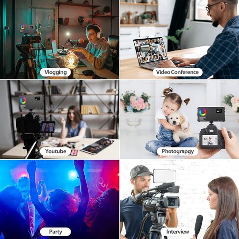 ENEGON RGB Video Light, Built-in 4000mAh Rechargeable Battery LED Camera Light Full Color 24 Common Light Effects, CRI≥95 2500-9000K LED Video Light Panel with Power Bank Function. in Saudi Arabia