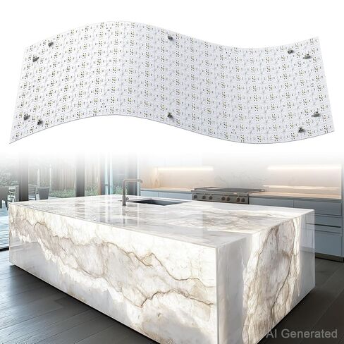 Lichaser 8 Pack LED Backlight Sheet White 6000K 24V 36W, Dimmable LED Panel Sheet Compatible with Alexa, Flexible Backlit Light Remote & APP Control, 19.7X9.7 Inch for Marble, Onyx, Quartz Countertop in Saudi Arabia