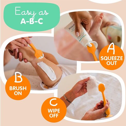 Bumco Baby Bum Brush - Flexible Diaper Cream Spatula Applicator (Orange) | BPA-Free Diaper bag essentials. Mom-invented butt paste spatula and diaper rash cream applicator. Soft, wipe-clean silicone. in Kuwait