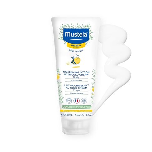 Mustela Baby Nourishing Lotion – Daily Body Lotion for Dry Skin - with Natural Avocado, Cold Cream & Beeswax - 6.76 fl. oz. - Packaging may vary in Kuwait