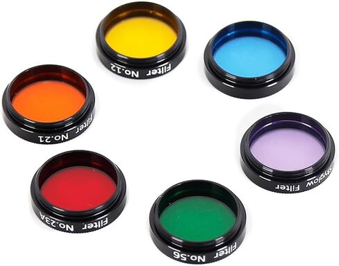 6pcs Telescope Nebula Filter Set with Storage Box 1.25inch Thread for Lunar Planetary Observation and Astrophotography Metal Frame in Kuwait