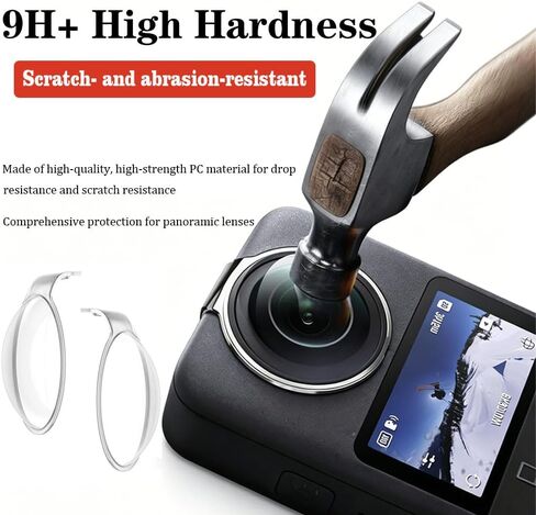 Upgrade Lens Guard+2 Pack Screen Protector for DJI Osmo 360 Accessories | Camera Lens Protector Anti-Scratch PC Lens Protector Cover HD Tempered Glass Accessories Kit Compatible with Osmo 360 Camera in Kuwait