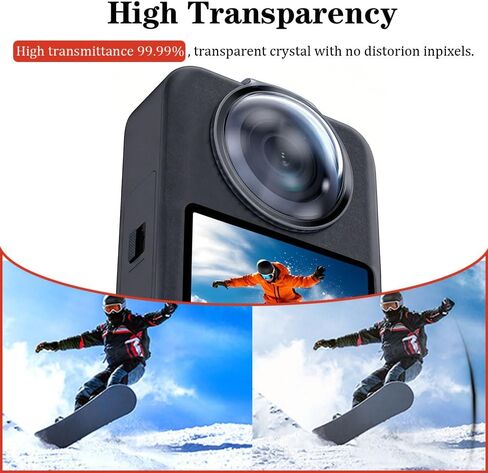 Upgrade Lens Guard+2 Pack Screen Protector for DJI Osmo 360 Accessories | Camera Lens Protector Anti-Scratch PC Lens Protector Cover HD Tempered Glass Accessories Kit Compatible with Osmo 360 Camera in Kuwait