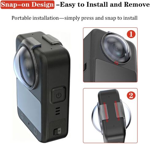 Upgrade Lens Guard+2 Pack Screen Protector for DJI Osmo 360 Accessories | Camera Lens Protector Anti-Scratch PC Lens Protector Cover HD Tempered Glass Accessories Kit Compatible with Osmo 360 Camera in Kuwait