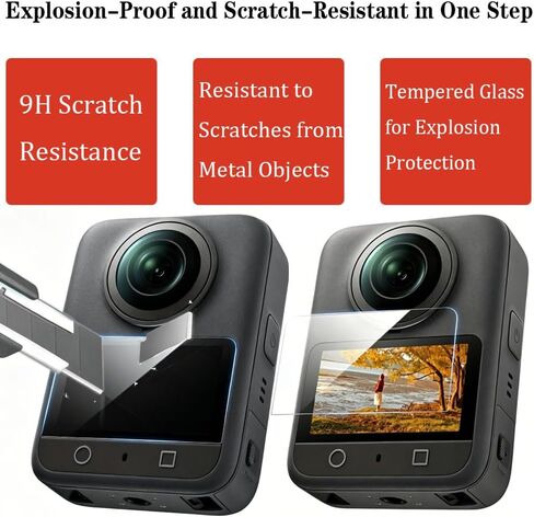 Upgrade Lens Guard+2 Pack Screen Protector for DJI Osmo 360 Accessories | Camera Lens Protector Anti-Scratch PC Lens Protector Cover HD Tempered Glass Accessories Kit Compatible with Osmo 360 Camera in Kuwait