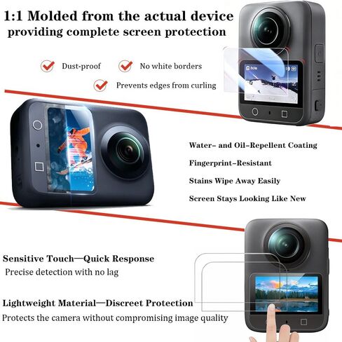 Upgrade Lens Guard+2 Pack Screen Protector for DJI Osmo 360 Accessories | Camera Lens Protector Anti-Scratch PC Lens Protector Cover HD Tempered Glass Accessories Kit Compatible with Osmo 360 Camera in Kuwait