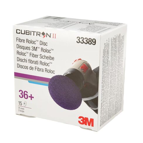 3M Cubitron II Roloc Fibre Disc, 786C, 33389, 3 in, 36+ Grade | 15 Pack, Grinding, Weld Blending, Deburring, High Cut Rate, Long Life in Kuwait