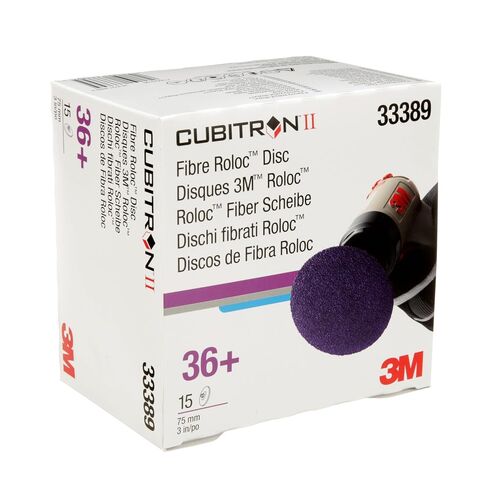 3M Cubitron II Roloc Fibre Disc, 786C, 33389, 3 in, 36+ Grade | 15 Pack, Grinding, Weld Blending, Deburring, High Cut Rate, Long Life in Kuwait