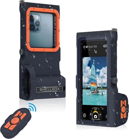 Willbox Professional Remote Control Diving Phone Protective Case, Outdoor Swimming Snorkeling Surfing Underwater Photo Video Housing for No More Than 6.9 Inch Smartphones in Kuwait