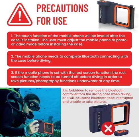 Willbox Professional Remote Control Diving Phone Protective Case, Outdoor Swimming Snorkeling Surfing Underwater Photo Video Housing for No More Than 6.9 Inch Smartphones in Kuwait