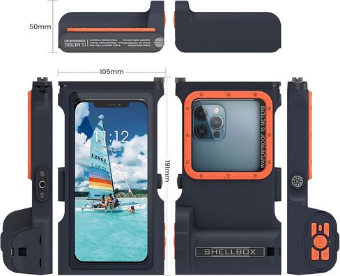 Willbox Professional Remote Control Diving Phone Protective Case, Outdoor Swimming Snorkeling Surfing Underwater Photo Video Housing for No More Than 6.9 Inch Smartphones in Kuwait