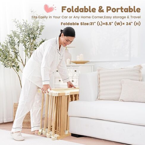 GGF Wooden Playpen with 3 Learning Toys, Foldable 59x59, Babies & Toddlers | Learning toys: xylophone, abacus & blocks. NZ pine, non-toxic. Easy assembly. Foldable and portable. Double-lock. 59x59x24". in Kuwait