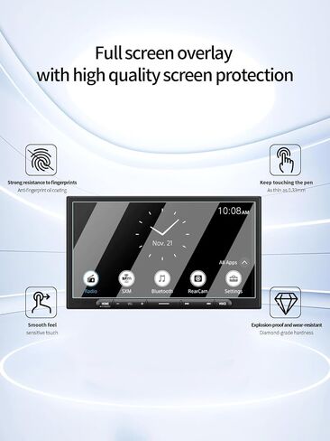 Screen Protector for Sony XAV-AX4000 6.95-Inch Multimedia Receiver,High-definition Scratch Resistant Nanofilm Film,HD Clear,Bubble Free,Touch Sensitive,Easy Installation,2 Pack in Kuwait