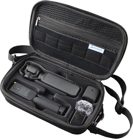 Skyreat Osmo Pocket 3 Case, Portable PU Storage Protective Bag for DJI Osmo Pocket 3 Creator Combo Accessories (Black) in Kuwait