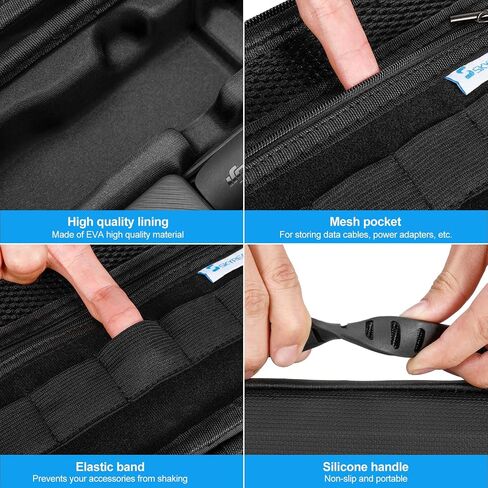 Skyreat Osmo Pocket 3 Case, Portable PU Storage Protective Bag for DJI Osmo Pocket 3 Creator Combo Accessories (Black) in Kuwait