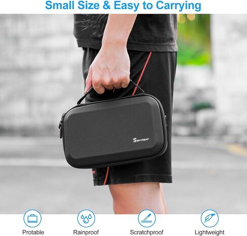 Skyreat Osmo Pocket 3 Case, Portable PU Storage Protective Bag for DJI Osmo Pocket 3 Creator Combo Accessories (Black) in Kuwait