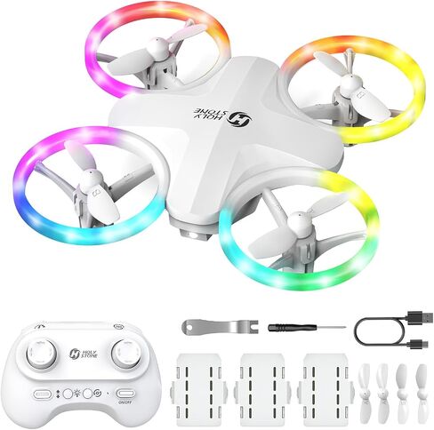 Holy Stone HS180 LED Mini Drone for Kids Beginners, RC Quadcopter with 3 Batteries 21 Min Flight, Easy to Fly, One Key Start, Altitude Hold, 3D Flips, Circle Fly, Headless Mode, Great Easter Gift Toy Drone, Blue in Kuwait