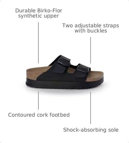 Women's Arizona Flex Platform Sandals in Black by Birkenstock in Kuwait