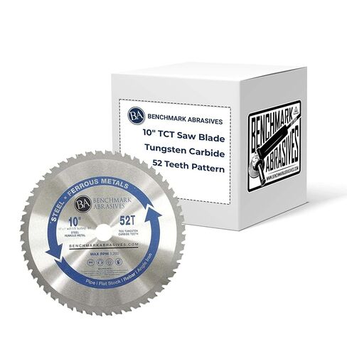 Benchmark Abrasives TCT 10 Inch Circular Saw Blade, Tungsten Carbide Tipped Metal Cutting Saw Blades for Cutting Metal, Stainless Steel, Ferrous Metals, 10 Inch Miter Saw Blade (10" 80 Teeth) in Saudi Arabia
