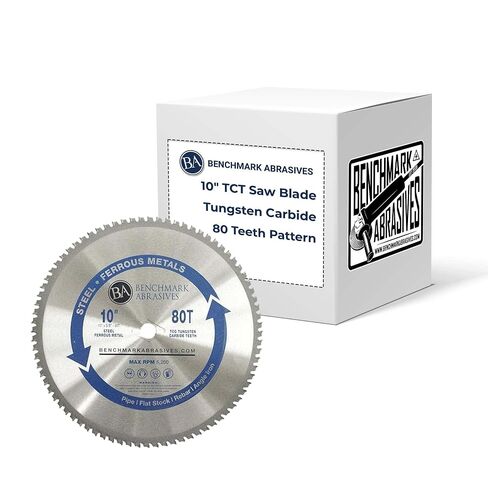 أدوات الكشط القياسية شفرات منشار TCT مقاس 10 بوصات، شفرات منشار قطع معدنية دائرية مائلة من كربيد التنجستن للصلب والفولاذ المقاوم للصدأ والنيكل والتيتانيوم والمعادن الحديدية وأنابيب الصلب (10 بوصات 80 سنًا) in Kuwait