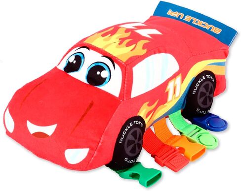 Buckle Toys, Bullet Racecar Plush Learning Toy, Develop Fine Motor Skills | Sensory Learning Activity Toys, Toddler Plane Travel Essential in Kuwait