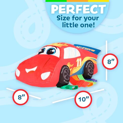 Buckle Toys, Bullet Racecar Plush Learning Toy, Develop Fine Motor Skills | Sensory Learning Activity Toys, Toddler Plane Travel Essential in Kuwait