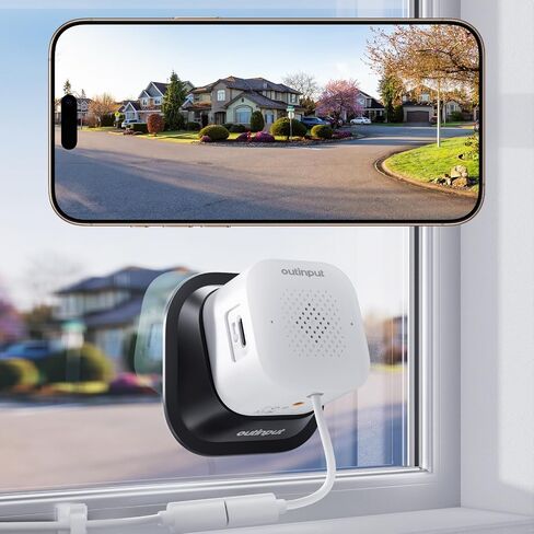 Outinput 3MP 2K No Drill Window Camera for Home Security, 2.4G&5GHz Surveillance Camera with Adjustable View Angle Mount, AI Color Night Vision, Person and Motion Detection, 24/7 Recording, Anti-Glare in Kuwait