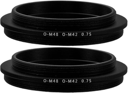 Kisangel 2PCS M48x0.75mm Male to M42x0.75mm Male Adapter Ring | Aluminum Alloy, Threaded Astrophotography Telescope Connector for Camera Imaging in Kuwait