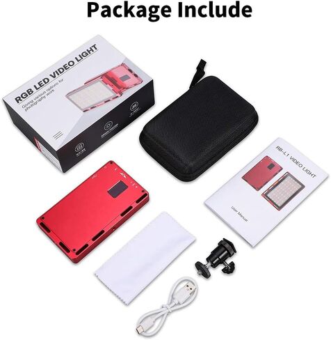 Travor RGB Video Light, 360° Full Color 15 Lighting Scenes Effects CRI 96+ Dimmable 2500-10000K Built-in Rechargeable Battery LED Camera Video Panel Light for Studio YouTube Portrait Photography in Kuwait
