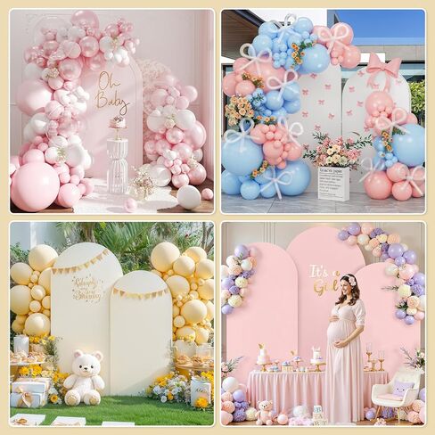 Gold Arch Backdrop Stand Set of 3, 7.2FT 6.6FT 6FT Balloon Arch Stand | Gold Balloon Arch, Easy Assembly, Indoor And Outdoor Use For Wedding, Ceremony, Photos With Flower And Balloon Decor in Kuwait