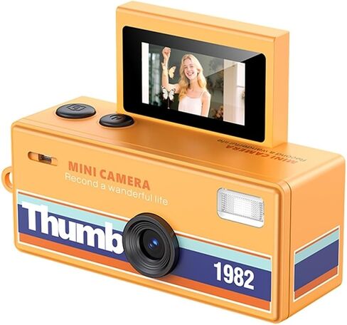 LK030 Retro CCD 720P Mini Pocket Digital Camera | LK030 Mini CCD Camera 0.96in Flip Selfie Screen 200mAh Battery(Pink) in Kuwait