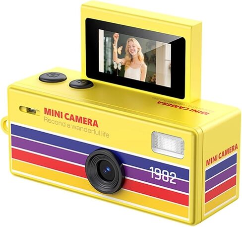 LK030 Retro CCD 720P Mini Pocket Digital Camera | LK030 Mini CCD Camera 0.96in Flip Selfie Screen 200mAh Battery(Pink) in Saudi Arabia