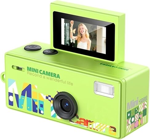 LK030 Retro CCD 720P Mini Pocket Digital Camera | LK030 Mini CCD Camera 0.96in Flip Selfie Screen 200mAh Battery(Pink) in Saudi Arabia