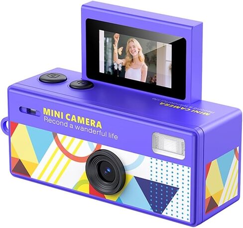 LK030 Retro CCD 720P Mini Pocket Digital Camera | LK030 Mini CCD Camera 0.96in Flip Selfie Screen 200mAh Battery(Pink) in Saudi Arabia
