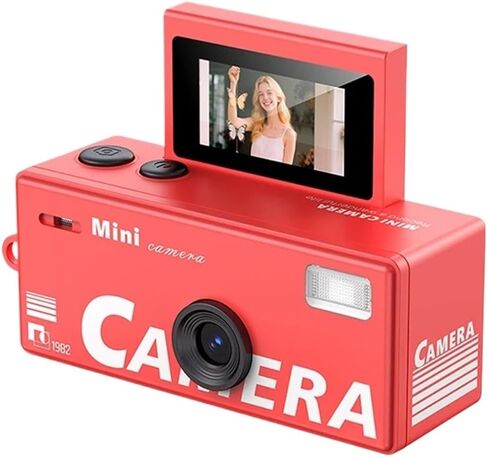 LK030 Retro CCD 720P Mini Pocket Digital Camera | LK030 Mini CCD Camera 0.96in Flip Selfie Screen 200mAh Battery(Pink) in Saudi Arabia