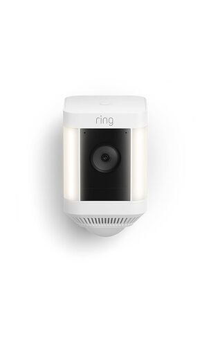 Like-New Ring Spotlight Cam Plus, Battery (newest model), Home or business security with HD video, Two-Way Talk, Color Night Vision, and Security Siren, White in Kuwait