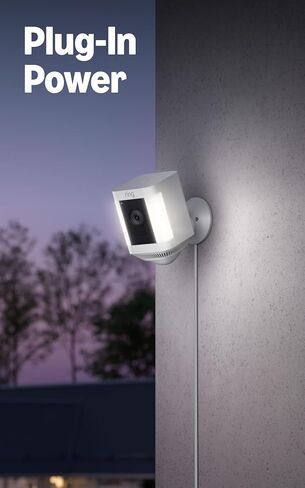 Like-New Ring Spotlight Cam Plus, Battery (newest model), Home or business security with HD video, Two-Way Talk, Color Night Vision, and Security Siren, White in Kuwait