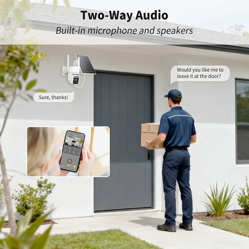 WY-LINK Solar Camera Outdoor Wireless, 360° Wi-Fi Home Security Cameras | 5200mAh battery with solar panel,IP65 weatherproof,color night vision,motion detection tracking,2.4G Wi-Fi only,pan/tilt in Kuwait