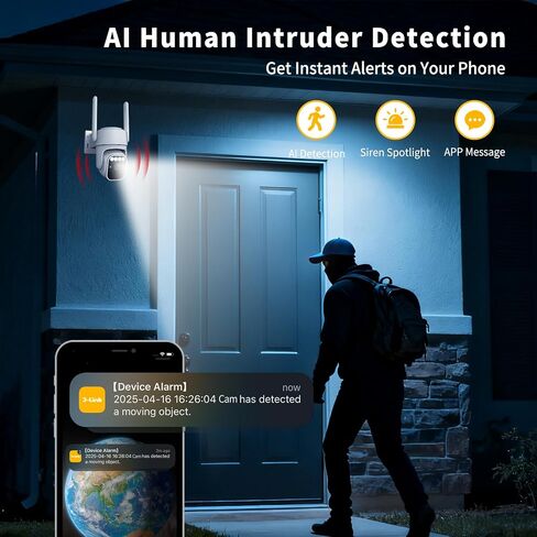WY-LINK Solar Camera Outdoor Wireless, 360° Wi-Fi Home Security Cameras | 5200mAh battery with solar panel,IP65 weatherproof,color night vision,motion detection tracking,2.4G Wi-Fi only,pan/tilt in Kuwait