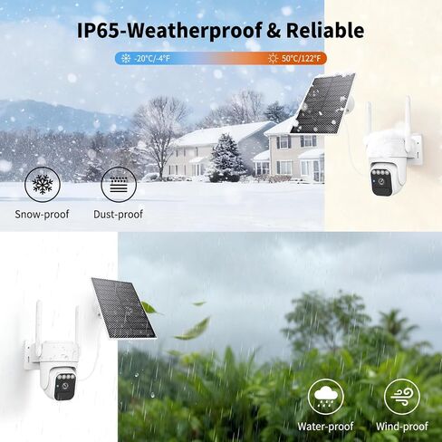 WY-LINK Solar Camera Outdoor Wireless, 360° Wi-Fi Home Security Cameras | 5200mAh battery with solar panel,IP65 weatherproof,color night vision,motion detection tracking,2.4G Wi-Fi only,pan/tilt in Kuwait