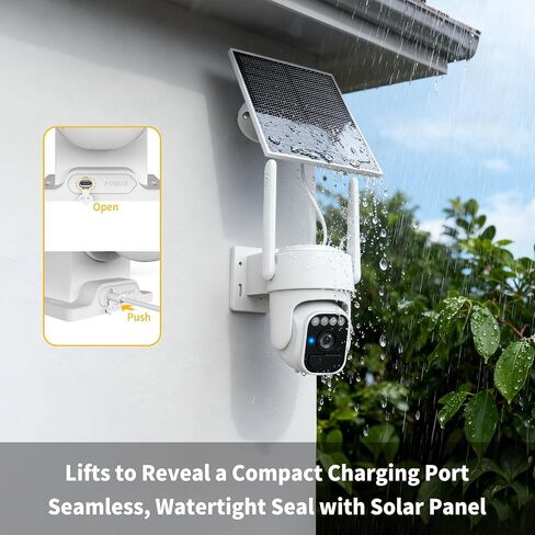 WY-LINK Solar Camera Outdoor Wireless, 360° Wi-Fi Home Security Cameras | 5200mAh battery with solar panel,IP65 weatherproof,color night vision,motion detection tracking,2.4G Wi-Fi only,pan/tilt in Kuwait