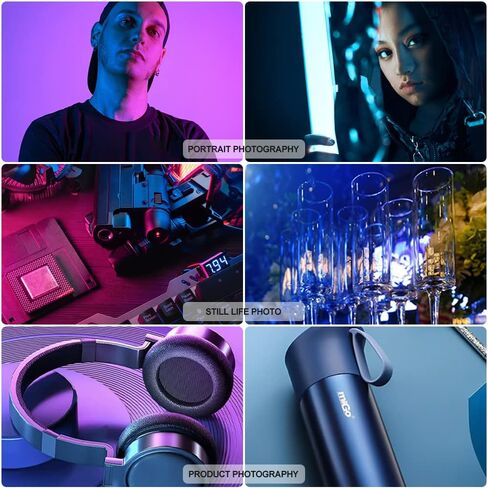 RGB Photography Light Wand Stick, 360° Full Color Portable LED Lighting Wand Handheld 5000mAh Rechargeable Battery & Magnet with 27"-80" Tripod Stand-2 Pack in Kuwait