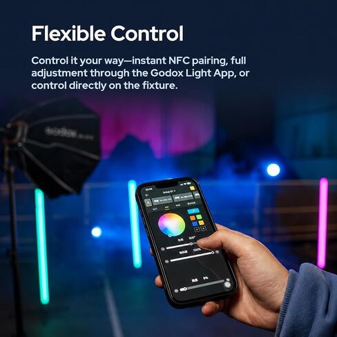 Godox ML40Bi Portable LED Video Light, Palm-Sized Bi-Color COB Light | with Built-in Battery, 2800K-6500K CCT, APP & NFC Control, Godox Mount, Lens Reflector, 43Min Runtime for YouTube in Kuwait