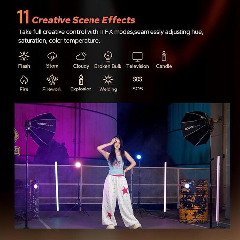 GODOX ML40Bi Bi-Color LED Video Light,2800K ~ 6500K LED Continuous Lighting,Support CCT,11 FX Mode,CRI≈96 TLCI≈96 Lights with App Control in Kuwait